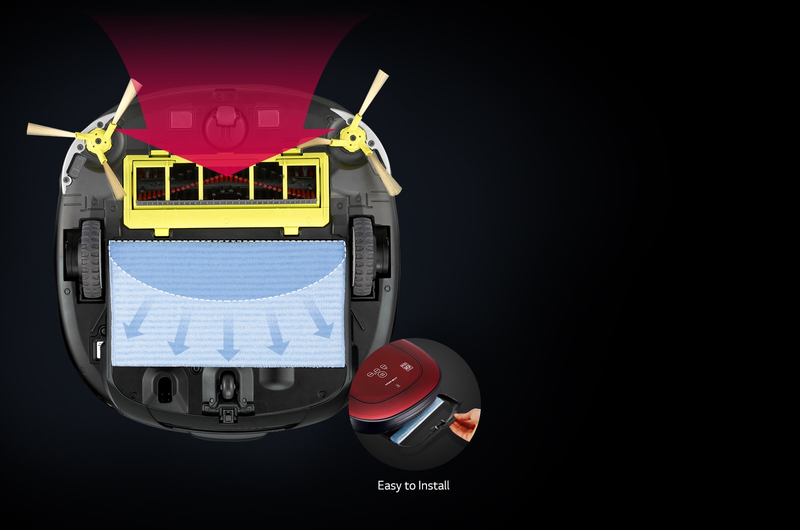 Front Placed Nozzle & Bigger Slide-in Mop